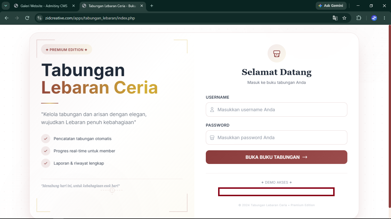 Website Tabungan Arisan
